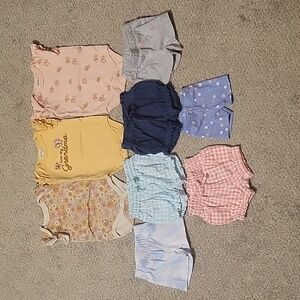 0-3 month girls lot of shorts and onsies